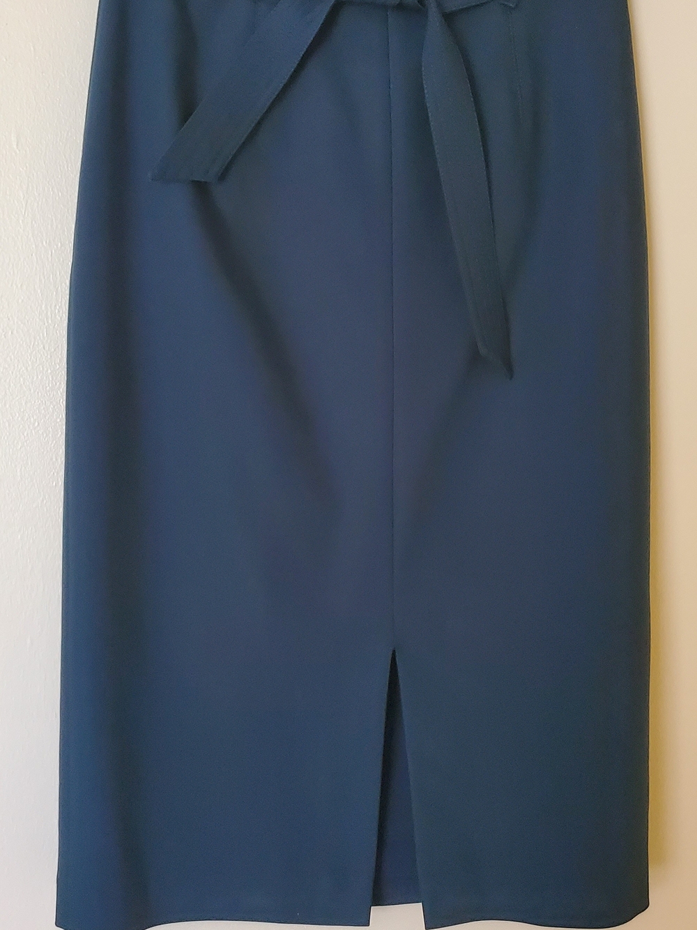 Classic Turquoise Pencil Skirt with Front Slit